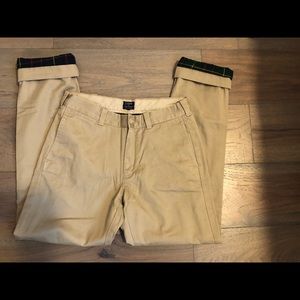 J CREW Sutton 30x32 Flannel Lined Khaki Chinos